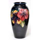 Moorcroft 'Hibiscus' vase, of elongated pear shape,