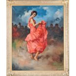 Filipe Abarzuza y Rodriguez Arias
(Spanish 1871-1948)
A SPANISH DANCER IN A FLOUNCED RED
