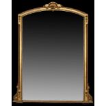 A 19th Century gilt wood and gesso over mantel mirror,