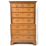 An 18th Century oak chest on chest,