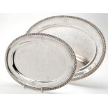 Two George IV graduated meat dishes, by George Fenwick, Edinburgh 1820, oval,