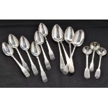 Four George III dessert spoons, by Richard Crossley, London 1790, Old English pattern,
