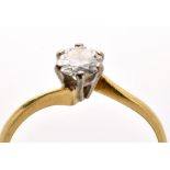 A single stone solitaire diamond ring, the brilliant cut diamond weighing approximately 0.