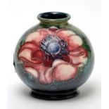 Moorcroft 'Anemone' pattern squat vase,