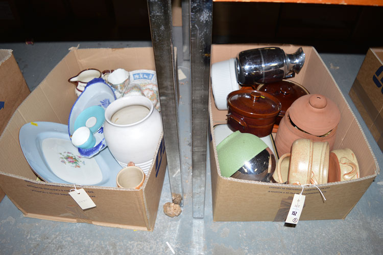 A collection of miscellaneous household china, in two boxes.