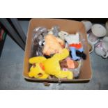 A collection of TY Beanie Babies dolls, various, in a box.