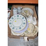 A collection of miscellaneous dinner ware; a set of Victorian dinner plates;