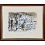 Richard Hobson
(1945-2004)
"TYNESIDE AUCTION MART"
signed, inscribed and dated '82
watercolour,