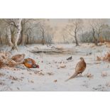 Carl Donner
(Contemporary)
PHEASANTS AND MOORHEN IN THE SNOW
signed
watercolour
48 x 71.