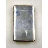 An Edwardian plain silver visiting card case with hinged top William Hair Haseler, Birmingham