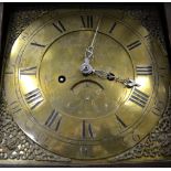 Thomas Perkins, Evesham, an 18th century oak eight-day longcase clock, the 29 cm square brass dial