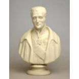 A 19th century Copeland parian ware bust of the Duke of Wellington after Compte D'Orsay, 19 cm h.,