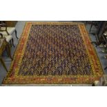 An highly decorative antique Naleen small carpet, circa 1880, the field of repeating botehs on
