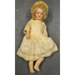 An Armand Marseille 'Floradora' doll A4M, with curled blond wig, closing blue eyes and open mouth