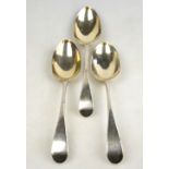 Three George III silver OEP table spoons, John McFerlan, London 1784 (incuse duty mark), 5.9 oz (