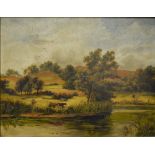 Jackson - A country view, oil on board,