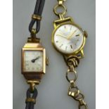 A 1940's lady's 9ct gold wristwatch with