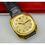 A gentleman's gilt Omega Electronic Deville Chronometer wristwatch, in original box Condition Report