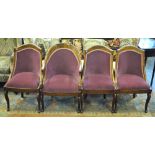A set of four Victorian inlaid upholster