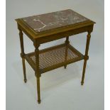 An Edwardian giltwood marble top occasio