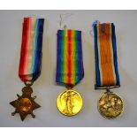 A World War I trio of service medals to