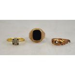 An 18ct gold and platinum Art Deco ring,