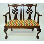 An antique mahogany Chippendale chair ba