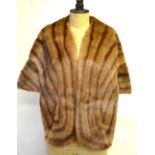 Mid-brown shadowed musquash evening stole/jacket Condition Report Good condition
