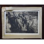 Frank Brangwyn - 'The Tow Rope', etching, 61 x 86 cm, pencil signed to lower right margin, Alexander