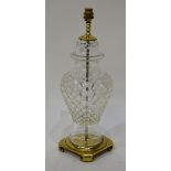 A Waterford Crystal table lamp of balust