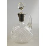 An Edwardian cut glass wine jug with silver collar, Francis Higgins II, London 1901 Condition Report