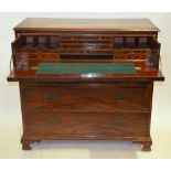 A George III mahogany secretaire chest h