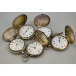 Two silver hunter pocket watches with ke