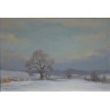 Sally Gallwood - A winter scene, oil on board, signed lower left, 11 x 15.5 cm Condition Report Good