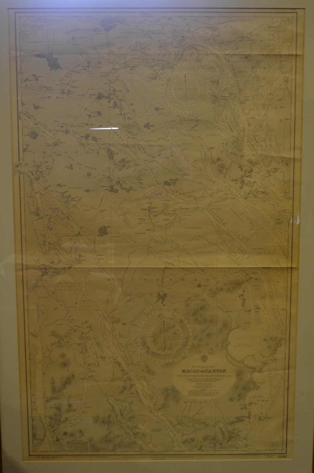 Two large framed Admiralty charts of the Chinese coast, Macao to Canton & Chingtsu Shan to Chefoo - Image 5 of 6