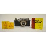 A Leitz Leica III camera no.236291 with Almar 1 : 35 f = 50 mm lens, to/w Mil-o square lens shade,