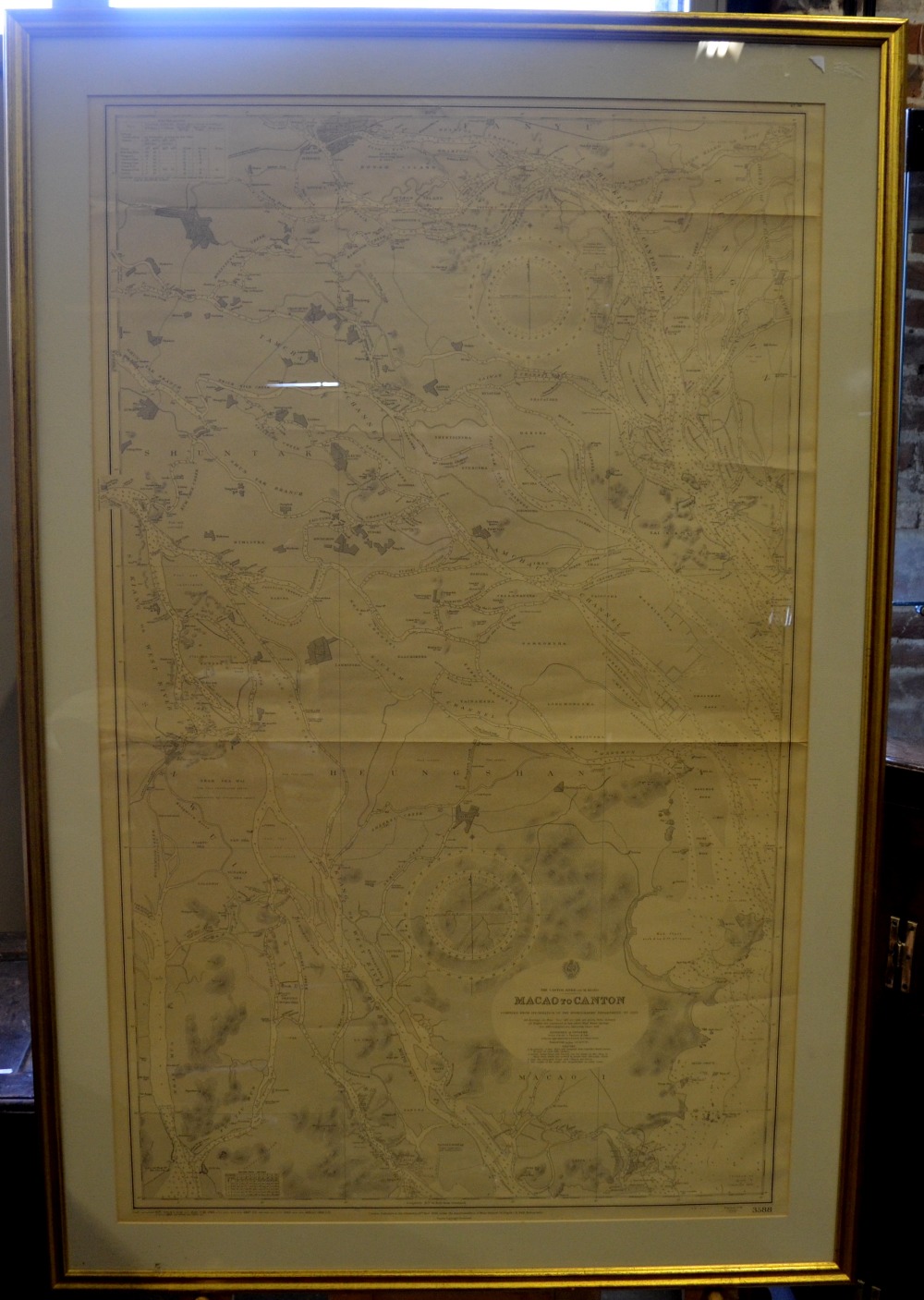 Two large framed Admiralty charts of the Chinese coast, Macao to Canton & Chingtsu Shan to Chefoo - Image 4 of 6