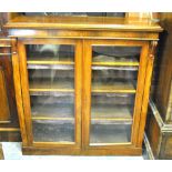 A Victorian mahogany low bookcase with a