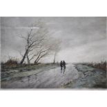 After Tatton Winter - Figures walking al