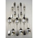 A set of six Victorian silver fiddle pat