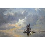 Kenneth Denton - 'Early morning, St Lawrence Bay, Essex', oil on board, signed lower right, 44 x