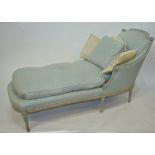 An antique continental chair-end chaise,