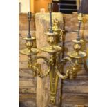 A good gilt ormolu three-branch wall sco