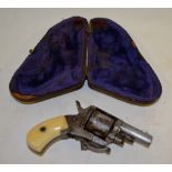 A 19th century steel pocket revolver wit