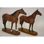 Two Beswick horses on wood plinths - Ark
