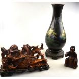 A Chinese 19th century wood carving of a