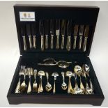 A modern canteen of old English pattern epns flatware and cutlery for eight Condition Report Set