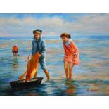 K. Hogan - A pair - children paddling wi