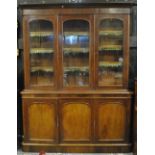 Victorian mahogany library bookcase, the