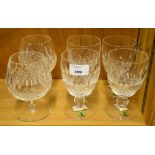 Four Waterford crystal 'Colleen' 10oz goblets to/w a matching pair of brandy balloons (6)